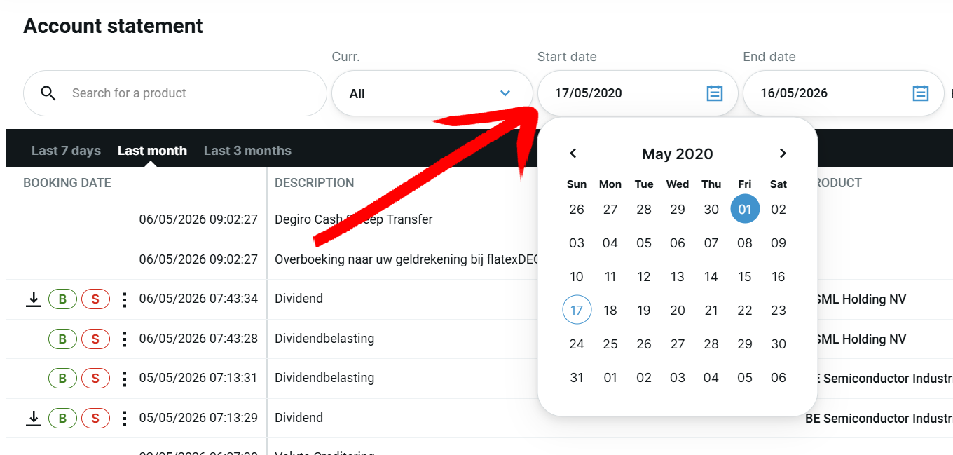 Select Date Range